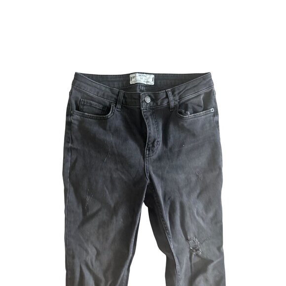 FREE PEOPLE Black Frayed Cigarette Ankle Jeans Size 27 - Picture 6 of 7